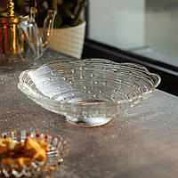 Прозора тарілка на 23 см для фруктів Листя лотоса на 23 см