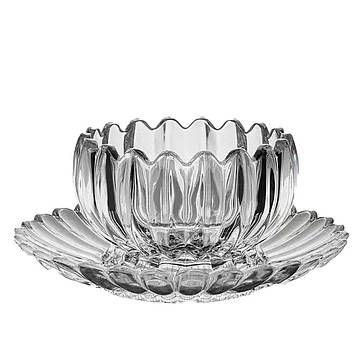 Набір піал із блюдцем 6 шт зі скла 300 мл для десертів HP-YH-6