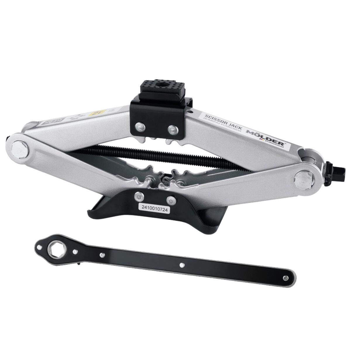 Домкрат ромбовий Molder 2т 120-413мм гумова подушка, з трещіткою, фото 1