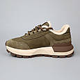 Кросівки жіночі шкіряні хутро 589983 Хакі, фото 3