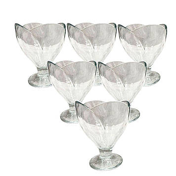 Набір креманок на ніжці 6 шт креманки скляні для десертів, морозива, желе набір 180 мл HP-YH-64