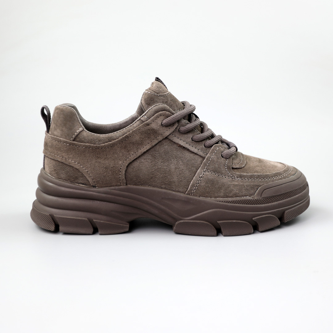 Кросівки жіночі замшеві 590218 Сірі коричневі, фото 1