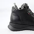 Кросівки жіночі шкіряні хутро 591154 Чорні, фото 7