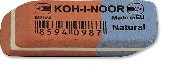 Гумка КОН-i-NOOR 6521/80 (червоний/синій) KNZ, фото 1