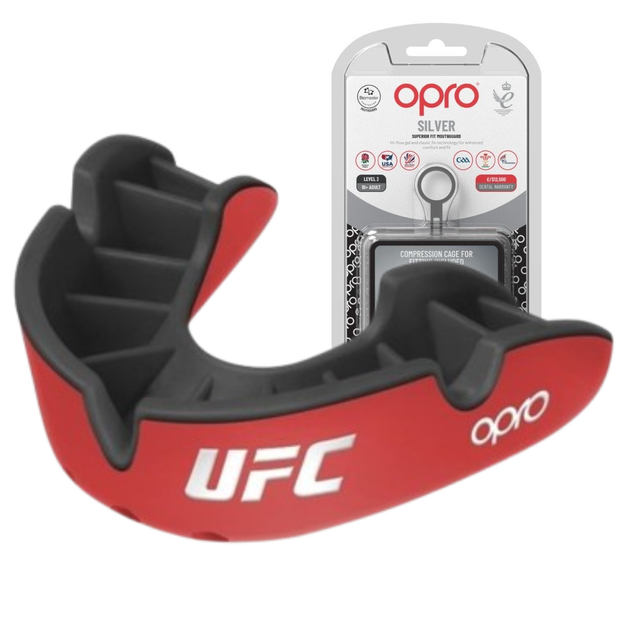 Капа OPRO Silver UFC доросла (вік 11+) Red/Black (ufc.102514002), фото 1