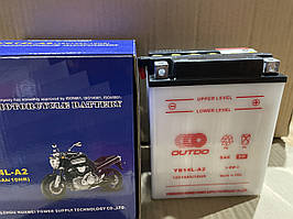 АКБ 12V 14А заливний (134x89x166, білий, mod:YB 14L-A2)  OUTDO