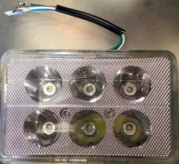 Вставка у фару світлодіодна квадратна LED (6 діодів зі склом та підсвічуванням) (15,5*10) EVO
