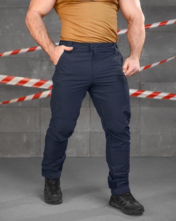 Штани Тактичні стрейчеві ДСНС сині еластичні брюки з поясом на резинці та манжетами Cambodia НП5184 ТМ, фото 1