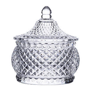 Цукерниця скляна з кришкою Ø 8 см кругла HP-YH-4