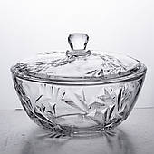 Салатниця скляна з кришкою 24 см під кришталь