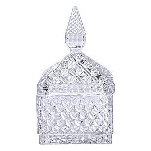 Цукерниця скляна з кришкою 8.5х8.5х15 см квадратна HP-YH-27