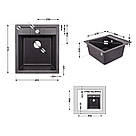 Кухонна мийка Lidz 460х515/200 GRF-13 (LIDZGRF13460515200), фото 2