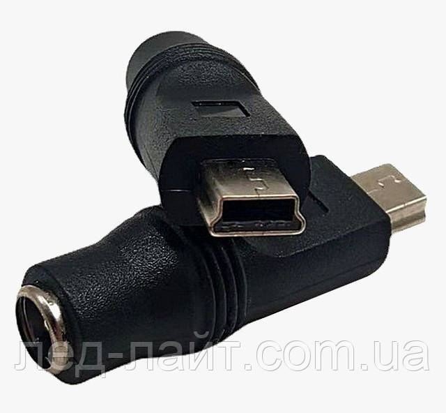 Перехідник DC 5.5мм 2.1мм mini USB