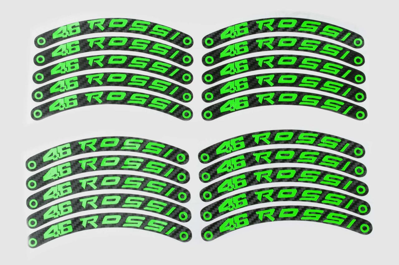 Наклейка на колесо декор 46 ROSSI, 20шт (зелена) (#6059)