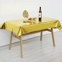 Скатертина фольгована одноразова для свят 183*137 см. Золото