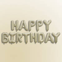 Набір фольгованих кульок надувних для створення композиції Happy Birthday. Бежевий матовий