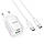 Мережевий зарядний пристрій HOCO C147A Charm PD20W+QC3.0 charger set (C to C)(EU) White, фото 4