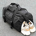 Спортивна чоловіча сумка з відділом для взуття Team Black на 27 літрів для тренувань та фітнесу, фото 3