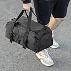 Спортивна чоловіча сумка з відділом для взуття Team Black на 27 літрів для тренувань та фітнесу, фото 5