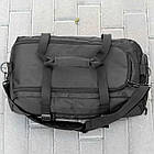 Спортивна чоловіча сумка з відділом для взуття Team Black на 27 літрів для тренувань та фітнесу, фото 6