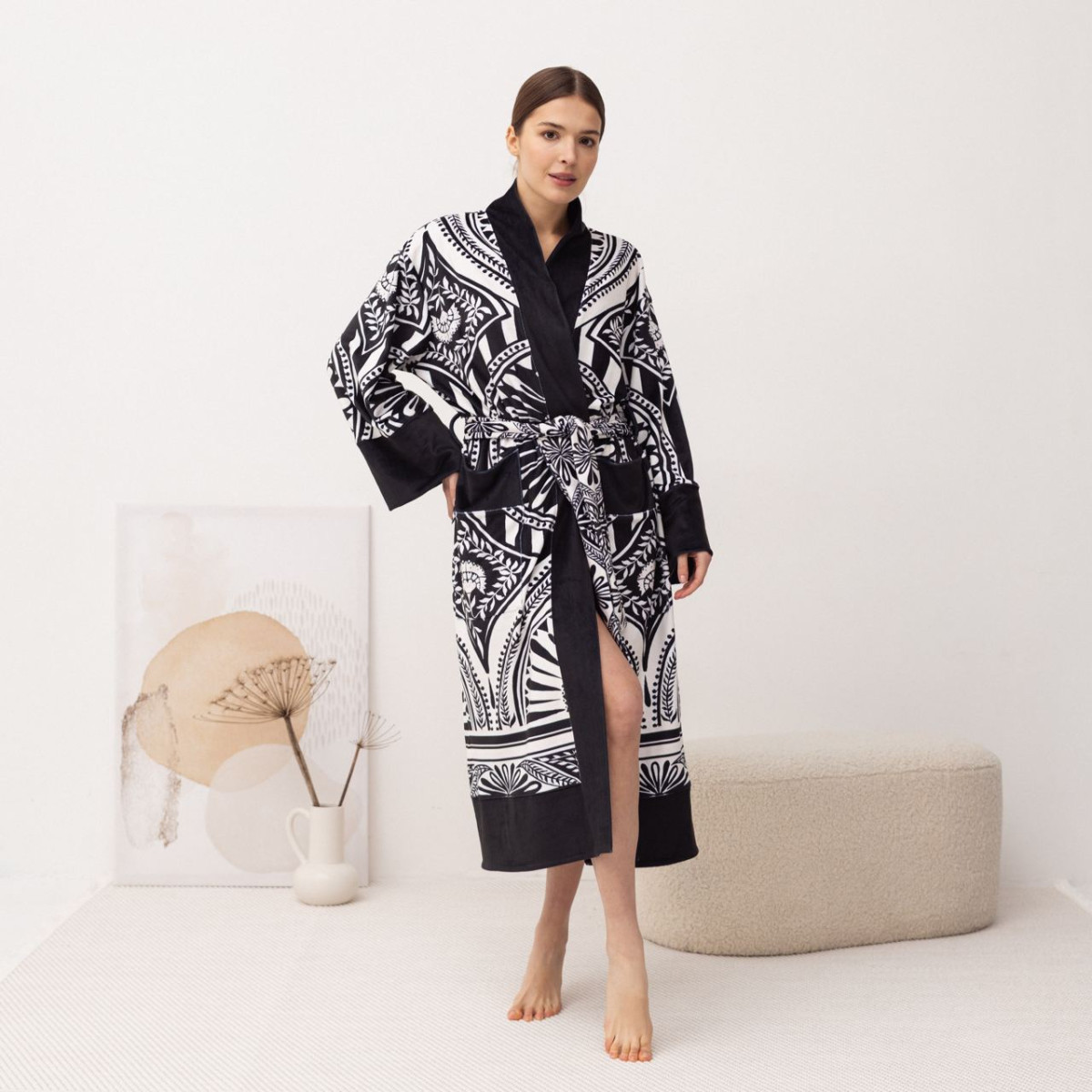 Кімоно жіноче з плюшевого велюру Kimono Noire 18129 S ID 5044730