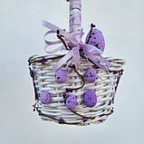 Пурпурний Дитячий пасхальний кошик з зайчиком для дівчаток та хлопчиків, фото 5