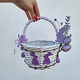 Пурпурний Дитячий пасхальний кошик з зайчиком для дівчаток та хлопчиків, фото 9