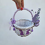 Пурпурний Дитячий пасхальний кошик з зайчиком для дівчаток та хлопчиків, фото 6