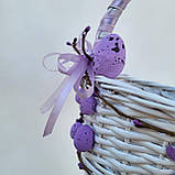 Пурпурний Дитячий пасхальний кошик з зайчиком для дівчаток та хлопчиків, фото 7