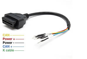 Універсальний 16-pin OBD2 зі знімними пінами CAN+K