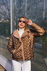 Жіноча демісезонна комбінована комбінована фірмова куртка