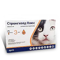 Краплі Stronghold Стронгхолд Плюс 30 мг для кішок 2,5-5 кг, 0,5 мл 1 піпетка
