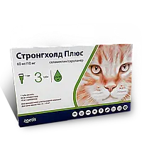 Краплі Stronghold Стронгхолд Плюс 60 мг для кішок 5-10 кг, 1 мл 1 піпетка