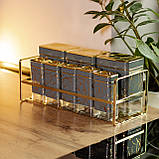 Набір для приправ та спецій на підставці 8 штук з кришками Сірий, фото 6