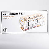 Набір для приправ та спецій на підставці 8 штук з кришками Сірий, фото 7