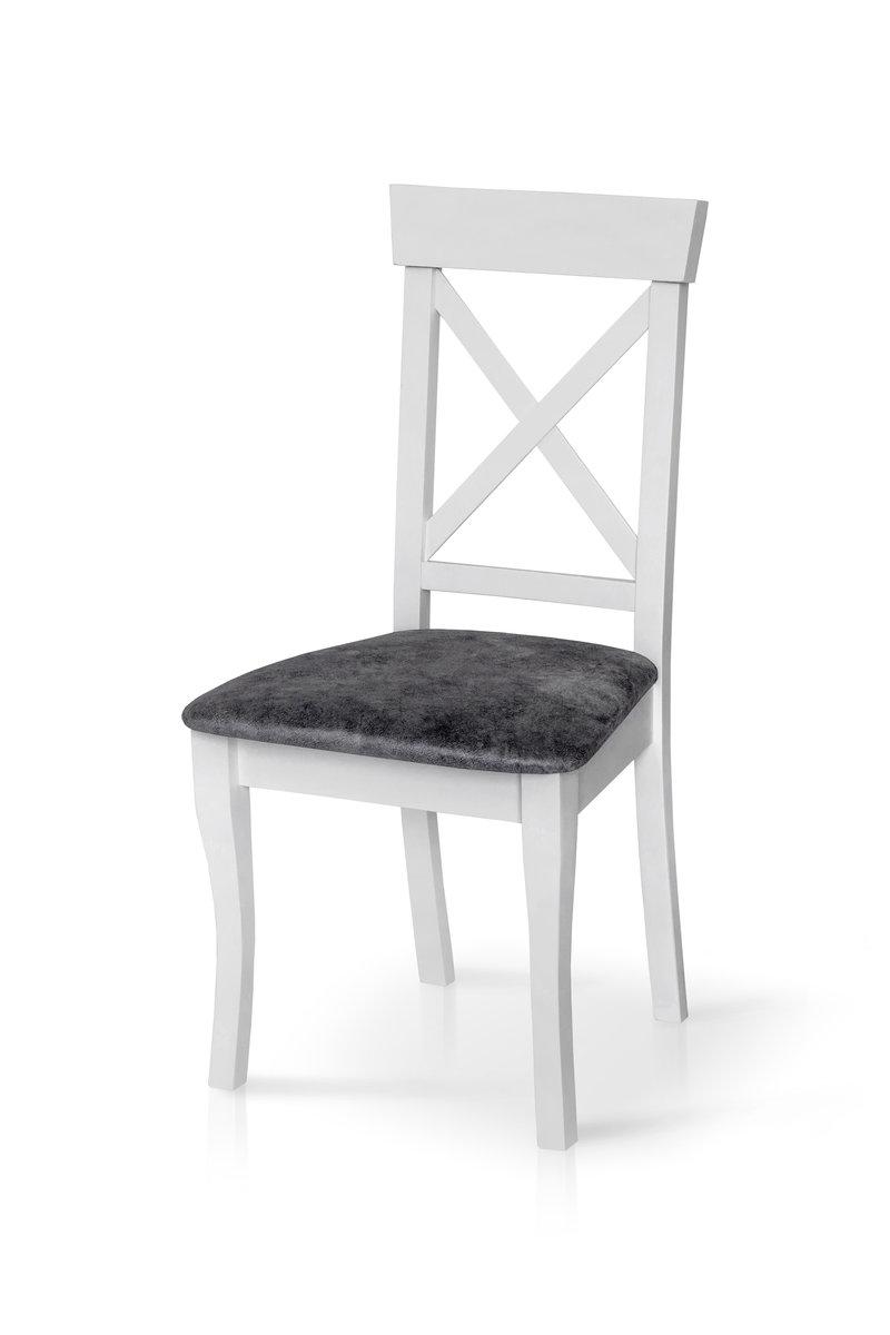 Стілець СКАНДІ, білий/сіра тканина, фото 1