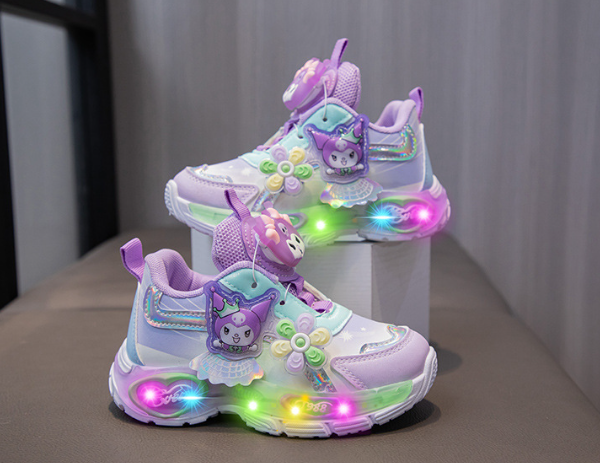 Дитячі кросівки для дівчаток з підсвіткою Куромі Kuromi Angel, розміри 26-32,34-36 фіолетові, фото 1