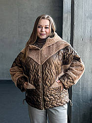 Жіноча демісезонна комбінована комбінована фірмова куртка