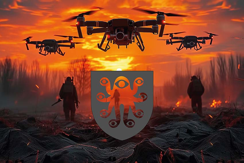 Прапор підрозділу БПЛА 38 ОБрМП ВМС ЗСУ дрони