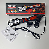Фен стайлер для укладання волосся Professional Hot Air Style Gemei, щітка, гребінець-браш із 3 насадками GM-4828, фото 6