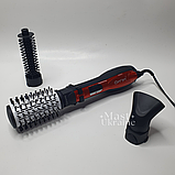 Фен стайлер для укладання волосся Professional Hot Air Style Gemei, щітка, гребінець-браш із 3 насадками GM-4828, фото 7