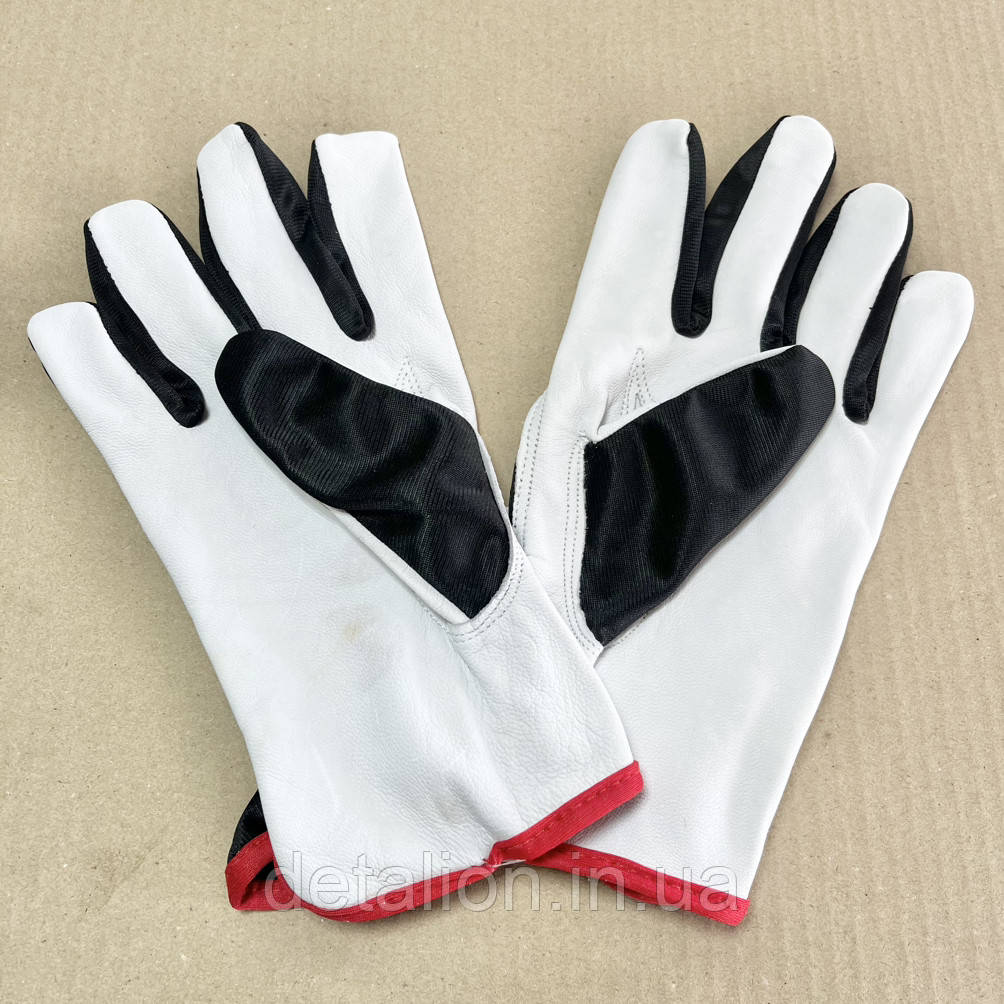 Рукавичка шкіряна комбінована з високоякісної екошкіри та поліестерової тканини 10" INTERTOOL SP-0175, фото 1