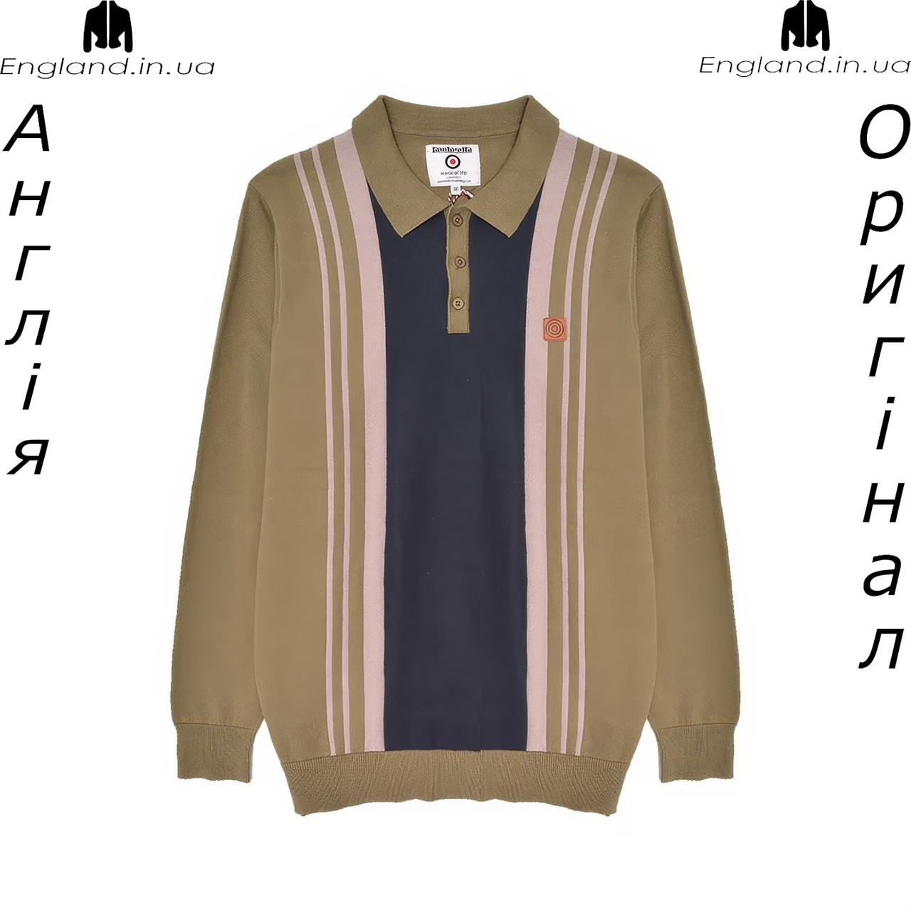 Поло чоловіче на довгий рукав Lambretta (Ламбретта) з Англії, фото 1