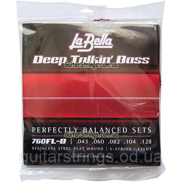 Струны La Bella Flat Wound Bass 760FL-B Standard 5-String 43-128