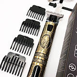 Тример для бороди універсальна з насадками, Професійний тример з насадками, Стильна машинка для стрижки ZD-69, фото 5