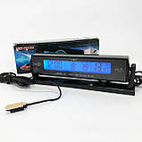 Автомобильные часы с подсветкой VST-7013V вольтметр, 2 термометра Авточасы с выносным термометром IA-33, фото 6