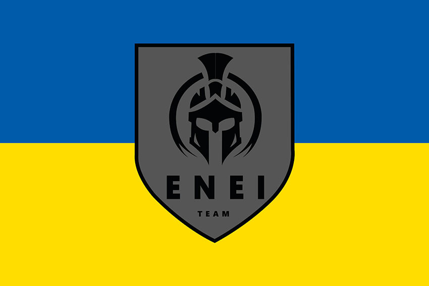 Прапор роти БПЛА підрозділу спеціальних операцій «Еней» ЗСУ синьо-жовтий