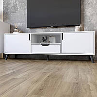 Тумба під телевізор М-ЗОН Борн 1600 Німфея Альба (білий) (160х40х50,4)