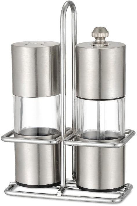 Набір для спецій Kamille Grinder Set перцемолка та соломинка на підставці 10х14.5см, фото 1