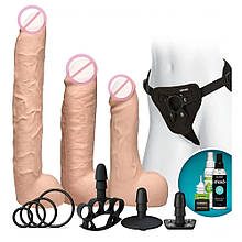Набір для страпону Doc Johnson Vac-U-Lock Dual Density Extreme Set, діаметр: 7,72 см, 2×6,99 см